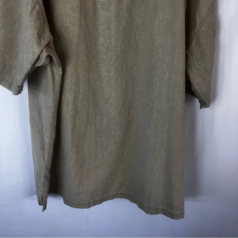 Big Dogs Mens Tan Short Sleeve Button-Up Vintage Shirt Tan Men's Shirt Size: 4X - Picture 13 of 15